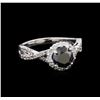 Image 1 : 2.10 ctw Black and Diamond Ring - 14KT White Gold