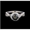 Image 2 : 2.10 ctw Black and Diamond Ring - 14KT White Gold