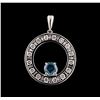 Image 1 : 1.19 ctw Blue Diamond Pendant With Chain - 14KT White Gold