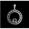 Image 2 : 1.19 ctw Blue Diamond Pendant With Chain - 14KT White Gold