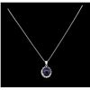Image 2 : 13.12 ctw Sapphire and Diamond Pendant - 14KT White Gold
