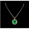 Image 1 : 18KT Yellow Gold GIA Certified 49.47 ctw Emerald and Diamond Necklace