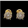 Image 1 : 1.25 ctw Diamond Earrings - 14KT Yellow Gold