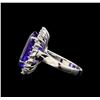 Image 3 : GIA Cert 11.40 ctw Tanzanite and Diamond Ring - 14KT White Gold