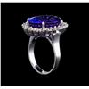 Image 4 : GIA Cert 11.40 ctw Tanzanite and Diamond Ring - 14KT White Gold