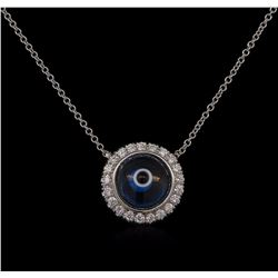 0.25 ctw Diamond Evil Eye Necklace - 14KT White Gold