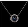 Image 1 : 0.25 ctw Diamond Evil Eye Necklace - 14KT White Gold
