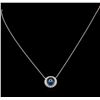 Image 2 : 0.25 ctw Diamond Evil Eye Necklace - 14KT White Gold