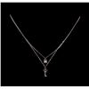 Image 1 : 0.08 ctw Diamond Pendant With Chain - 14KT White Gold