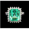 Image 2 : GIA Cert 7.13 ctw Emerald and Diamond Ring - 14KT White Gold