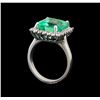 Image 4 : GIA Cert 7.13 ctw Emerald and Diamond Ring - 14KT White Gold