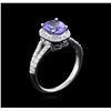 Image 4 : 1.95 ctw Tanzanite and Diamond Ring - 14KT White Gold
