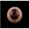 Image 2 : 12.84 ctw Ruby and Diamond Ring - 14KT Rose Gold