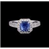 Image 2 : 2.24 ctw Sapphire and Diamond Ring - 18KT White Gold