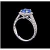Image 4 : 2.24 ctw Sapphire and Diamond Ring - 18KT White Gold