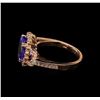 Image 3 : 3.59 ctw Tanzanite and Diamond Ring - 14KT Rose Gold