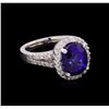 Image 1 : 14KT White Gold 6.64 ctw Sapphire and Diamond Ring