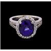 Image 2 : 14KT White Gold 6.64 ctw Sapphire and Diamond Ring