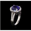 Image 4 : 14KT White Gold 6.64 ctw Sapphire and Diamond Ring
