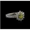 Image 1 : 1.14 ctw Yellow Diamond Ring - 14KT White Gold
