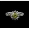 Image 2 : 1.14 ctw Yellow Diamond Ring - 14KT White Gold