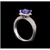 Image 4 : 14KT White Gold 1.51 ctw Tanzanite and Diamond Ring