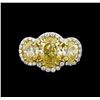 Image 2 : EGL USA Cert 8.66 ctw Fancy Yellow Diamond Ring - Platinum