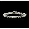 Image 1 : 18KT White Gold 9.66 ctw Diamond Tennis Bracelet