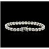 Image 2 : 18KT White Gold 9.66 ctw Diamond Tennis Bracelet