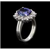 Image 3 : 4.17 ctw Tanzanite and Diamond Ring - 14KT White Gold