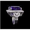 Image 4 : 18KT White Gold GIA Certified 21.75 ctw Tanzanite and Diamond Ring