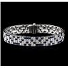 Image 1 : 18KT White Gold 9.52 ctw Sapphire and Diamond Bracelet