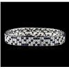 Image 2 : 18KT White Gold 9.52 ctw Sapphire and Diamond Bracelet