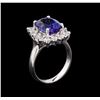 Image 4 : 4.65 ctw Tanzanite and Diamond Ring - 14KT White Gold