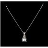 Image 2 : Pearl and Diamond Pendant With Chain - 14KT White Gold