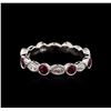 Image 1 : 18KT White Gold 0.34 ctw Ruby and Diamond Ring