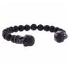 Image 1 : Cozmo Sterling Silver Black Crystal Skull Cuff Bracelet