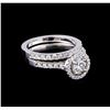 Image 1 : 1.23 ctw Diamond Wedding Ring Set - 14KT White Gold