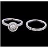 Image 2 : 1.23 ctw Diamond Wedding Ring Set - 14KT White Gold