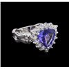 Image 1 : 1.95 ctw Tanzanite and Diamond Ring - 14KT White Gold