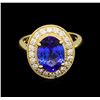 Image 2 : 3.47 ctw Tanzanite and Diamond Ring - 14KT Yellow Gold