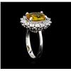 Image 4 : 3.40 ctw Yellow Sapphire and Diamond Ring - 14KT White Gold