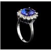 Image 3 : 3.47 ctw Tanzanite and Diamond Ring - 14KT White Gold