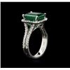 Image 3 : 3.91 ctw Emerald and Diamond Ring - 14KT White Gold