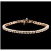 Image 1 : 14KT Rose Gold 4.65 ctw Diamond Tennis Bracelet