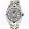 Image 1 : Rolex Stainless Steel Meteorite Diamond Sapphire DateJust Men's Watch