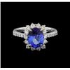 Image 2 : 2.33 ctw Tanzanite and Diamond Ring - 14KT White Gold