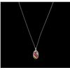 Image 2 : 5.22 ctw Multi Sapphire and Diamond Pendant With Chain - 14KT White Gold