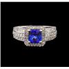 Image 2 : 14KT White Gold 1.33 ctw Tanzanite and Diamond Ring