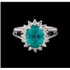 Image 2 : 3.48 ctw Apatite and Diamond Ring - 14KT White Gold